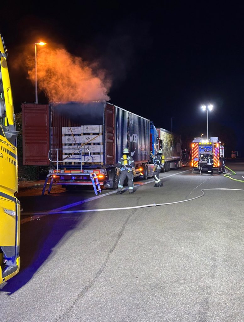 Pożar kontenera z UN3481